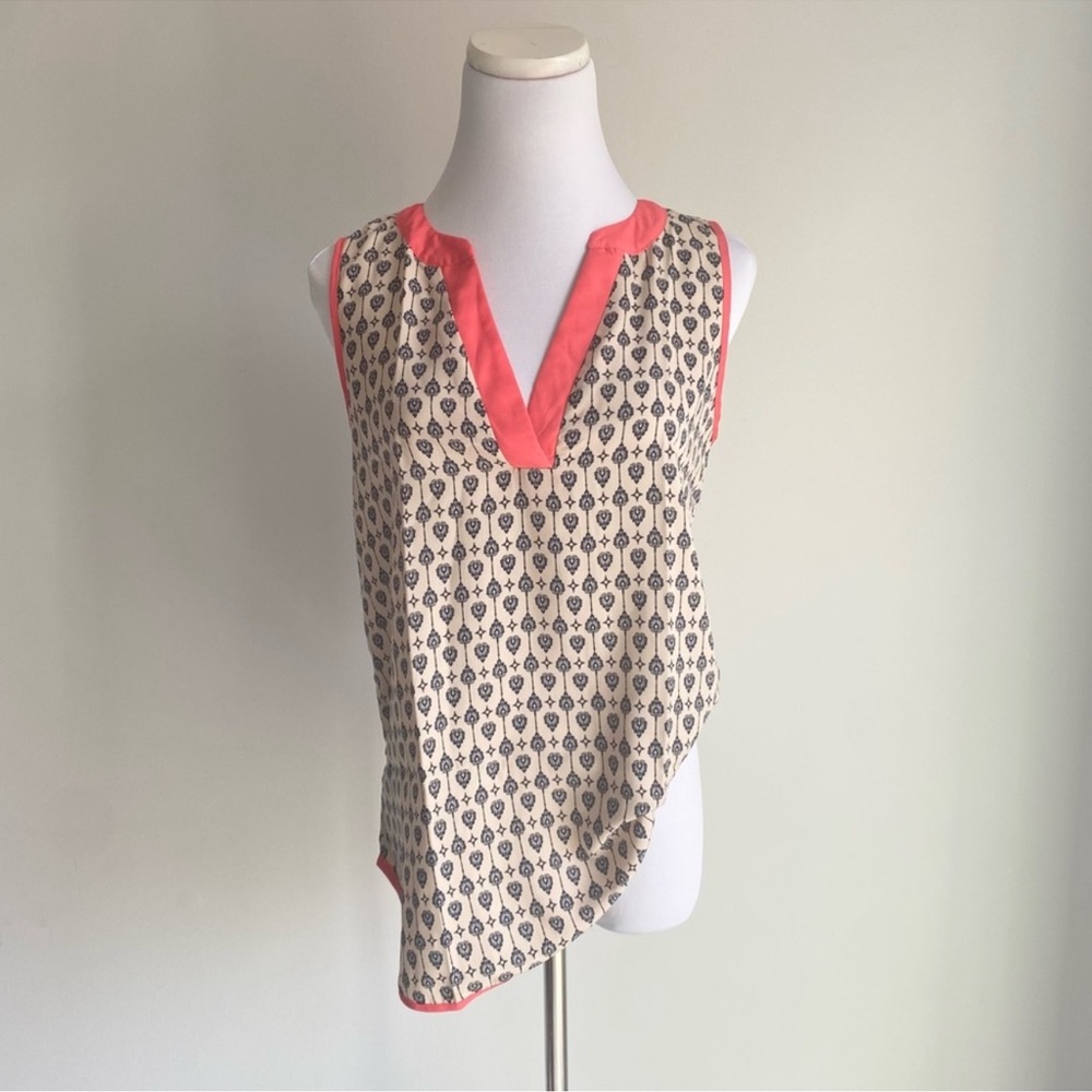 Pink Owl Beige Printed Sleeveless Blouse